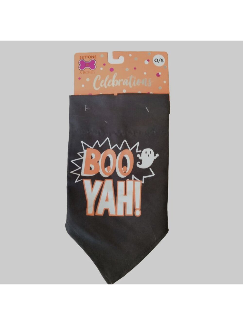 Halloween Dog Bandana Small Boo Yah Ghost Attach to Collar Cat